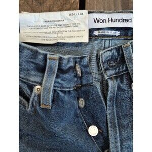 NWT Won Hundred Billy Button Fly Blue Jeans 24x31